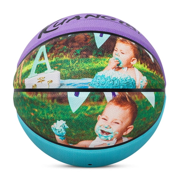 Customizable Kids Basketball Size 5 (27.5"), Personalized PU Basketball with Photo/Logo/Text, Custom Gift for Children, Toddlers & Young Players