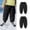 Black*, variant on Children Boys Joggers Winter Thermal Down Pants Solid Color Warm Outdoor Cold Weather Chic Casual Pants