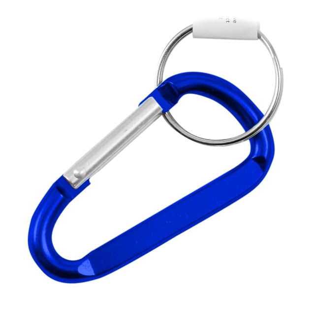 (6 Pack) Aluminum Multi-Color Carabiner Spring Clip Keychain Dark Blue Small
