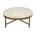 thumbnail image 4 of Orlando Carlton Ivory Marble Top Round Coffee Table on Brass Color Iron Base, 4 of 4