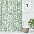thumbnail image 2 of Long Decorative Leaf Print - Easy Care Fabric Shower Curtain with Reinforced Buttonholes, for Bathroom Showers, Stalls and Bathtubs, Machine Washable - 72" x 84" - White/Green, 2 of 6