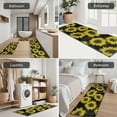 thumbnail image 5 of Black Sunflower Pattern Kitchen Rugs Sets Of 3,Kitchen Runner Rugs Non Skid Washable,Decorative Kitchen Floor Mats for Kitchen,Sink,Laundry,17"x30"+ 17"x47" + 17"x59", 5 of 6