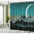 thumbnail image 5 of Ambesonne Space Shower Curtain, Night Sky on Mountain, 69"Wx75"L, Teal Black, 5 of 5