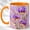 Orange, variant on Purple Tulip Coffee Mug, Iridescent Floral Mug, Ceramic 11 oz