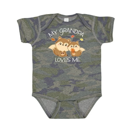 

Inktastic My Grandpa Loves Me with Cute Squirrels in Autumn Gift Baby Boy or Baby Girl Bodysuit