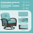 thumbnail image 6 of MELLCOM 3 Pieces Patio Furniture Set, Outdoor Swivel Rocker Patio Chairs, Wicker Patio Bistro Set with Rocking Chair, Thickened Cushions and Glass Coffee Table for Backyard, Garden, Blue, 6 of 7