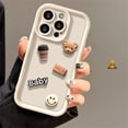 thumbnail image 5 of Korean Cute Cartoon 3D Coffee Bear Phone Case For iPhone 15 14 13 12 11 Pro Max X XR Soild Color Silicone Shockproof Soft Cover, 5 of 5