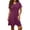 Wine, variant on Zedker Women's V-Neck Ruched Casual T Shirt Dress Summer Short Sleeve Swing Dresses with Pockets