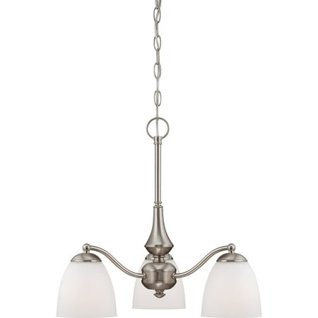 

Chandeliers 3 Light With Brushed Nickel Finish Iron Medium Base 21 inch 180 Watts