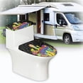 thumbnail image 6 of HELLHERO Psychedelic Mushroom Elastic Fabric Toilet Seat Protector & Elastic Installation Bathroom Seat Covers & Elastic Bottom for Household Elastic Edge, 6 of 8