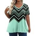 ADSSDQ Cute Plus Size Tops For Women Summer V Neck Hawaiian Shirts