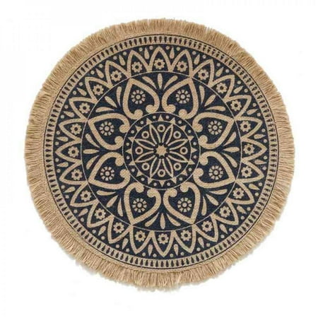 

Left wind Hand-woven Coaster Ins Style Cotton Linen Placemat Dining Table Insulation Pad Photo Prop Home Retro Jute Decorative Mats Style 3