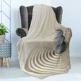 thumbnail image 4 of Rock Soft Flannel Fleece Throw Blanket, Swirls and Circles with Stones Relaxation, Cozy Plush for Indoor and Outdoor Use, 70" x 90", Tan Purpleblue, by Ambesonne, 4 of 5