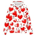 thumbnail image 4 of Lcziwo Pet Carrier Sweatshirt for Men Kangaroo Pocket Valentine's Day Pullover Oversized Heart Print Casual Warm Hooded for Dog Cat Red,S, 4 of 5