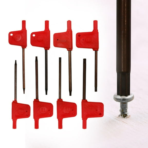 10Pcs Torx Head Screwdriver L Shape Red Flag Type Spanner Key Screw Driver Wrench T5 T6 T7 T8 10 T15 T20 Hand Tools T15 Smile Home
