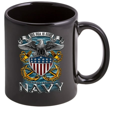 - Coffee Cup with US Navy Full Print Eagle Logo - Stoneware Mug, Patriotic Gifts