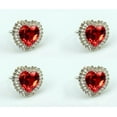 thumbnail image 2 of Red Heart Napkin Rings Sparkling for Valentines Day, Dinners, Parties - Set of 4 Napkin Holders, 2 of 2