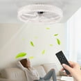 thumbnail image 2 of Crystal Fandelier with Light, White 20 Inch Low Profile Ceiling Fan with Remote and App, 6-Speed Reversible Motor, 2 of 9