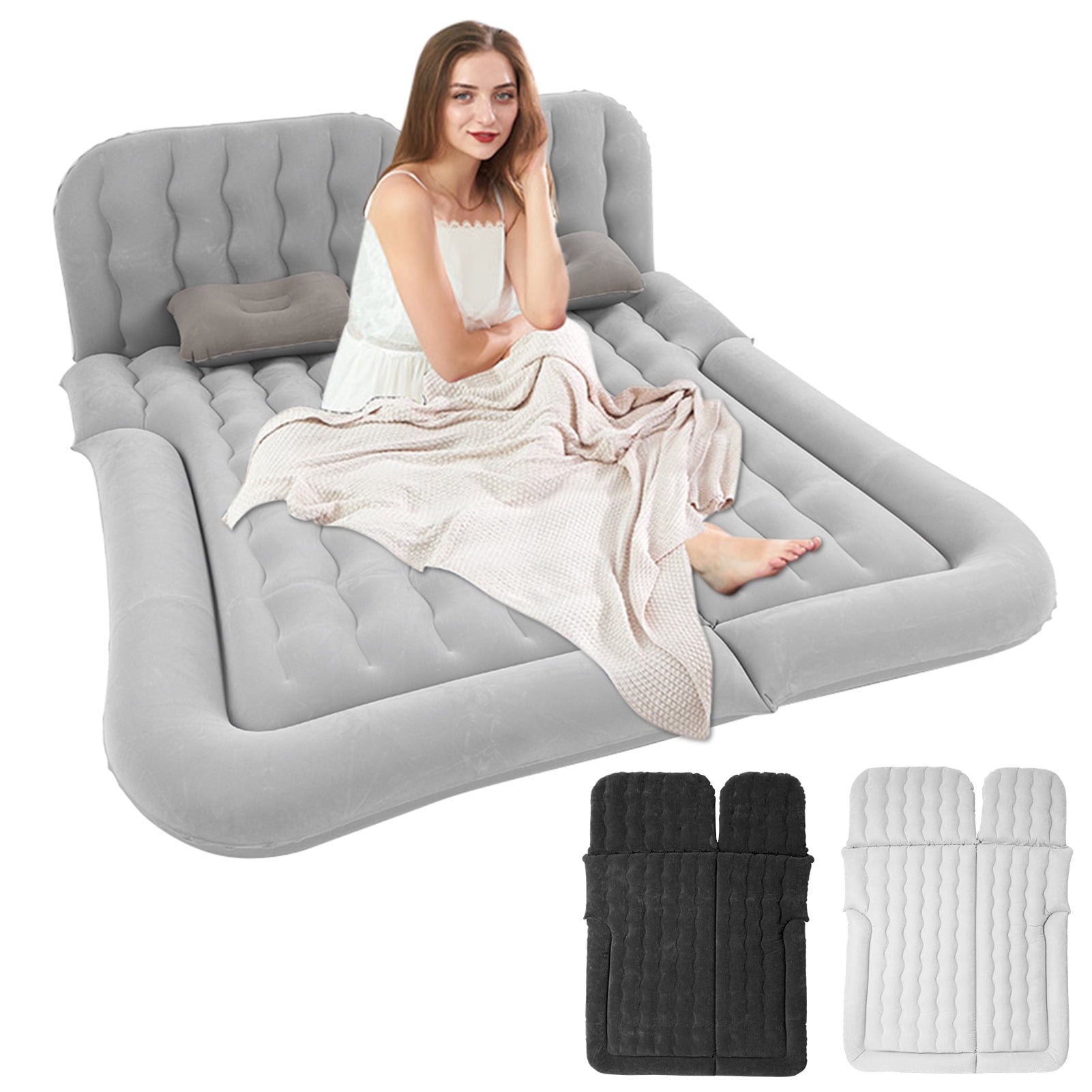 Inflatable Travel Mattress PVC Flocking Soft Sleeping Rest Cushion for Car SUV,SUV Inflatable Mat,Car Inflatable Bed