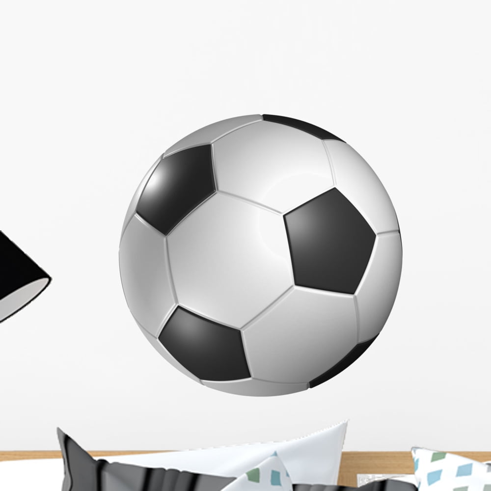 Soccer Ball Wall Decal by Wallmonkeys Peel and Stick Graphic (18 in W x