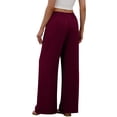 thumbnail image 5 of biudgviw Wide Leg Pants for Women Comfy Drawstring Flowy Palazzo Pants Loose Elastic Waist Lounge Trousers Beach Vacation Clothes, 5 of 7
