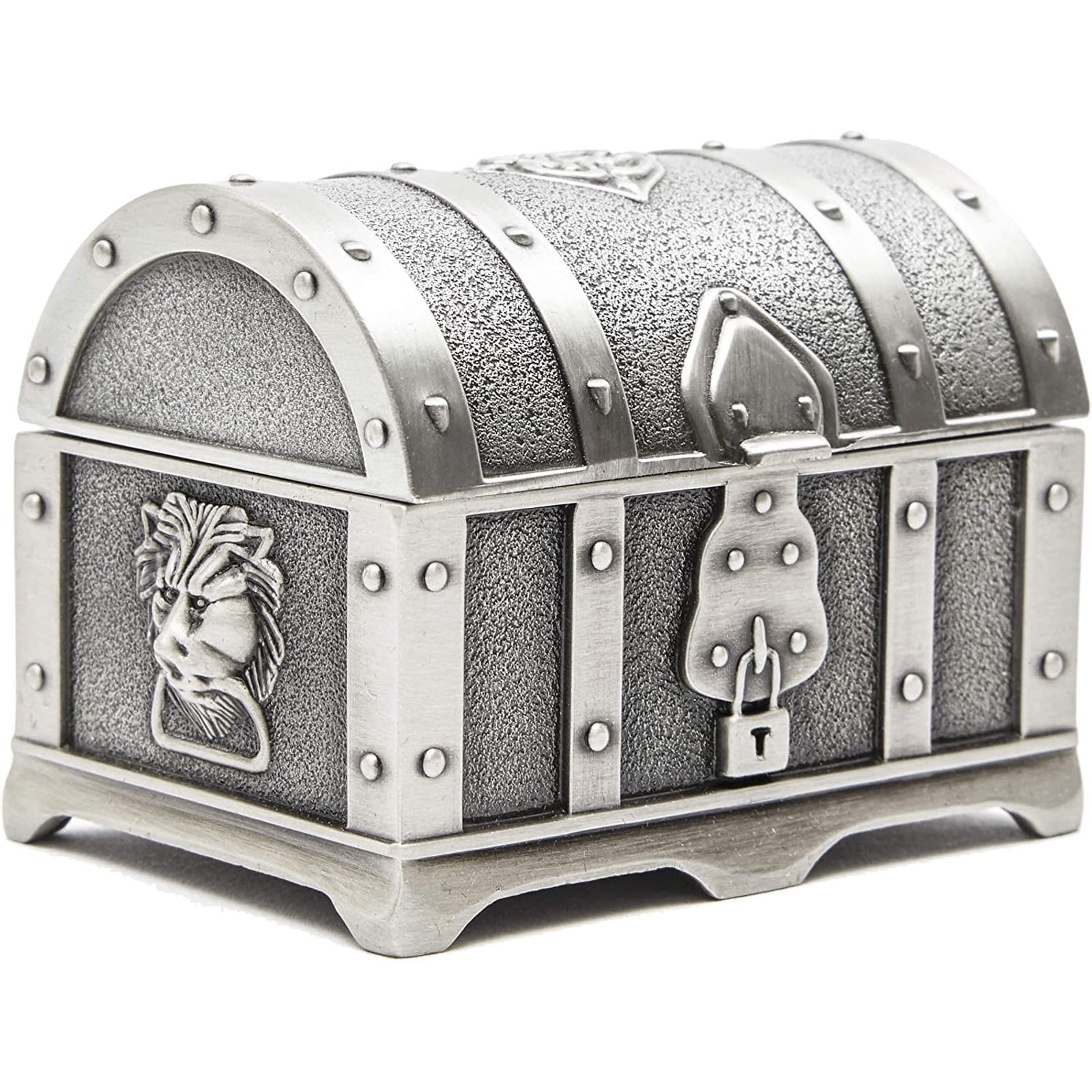 trinket box Vintage decorative storage box wooden treasure box Gift box. Jewelry chest Silver tool chest small storage chest