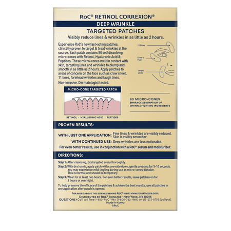 RoC Retinol Correxion Targeted Deep Facial Wrinkle Patches, 6 Ct