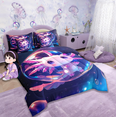 thumbnail image 3 of Manfei Pink Cartoon Axolotl 7-Piece Twin Bedding Sets,Cute Axolotl Bedding Comforter Set For Girls,Dreamy Starry Sky Cartoon Salamander Sheet Sets,Kawaii Animal Sheet Set With Comforter Reversible, 3 of 7