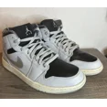 thumbnail image 1 of Ni - ke Ni - ke Air Jordan 1 Retro Mens Size 10.5 Gray Black Athletic Leather Sneakers, 1 of 5