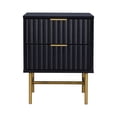 thumbnail image 2 of Buró Moderno Top Living Diseño Acanalado con 2 Cajones Negro y Dorado, 2 of 9