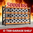 thumbnail image 4 of AUHUP 4-Tier Garage Storage Shelves 5000LBS Heavy Duty Metal Shelving 71" W Shelving Unit for Warehouse,Basement Industrial,Commercial Utility Rack Shelf, Black & Orange, 4 of 10