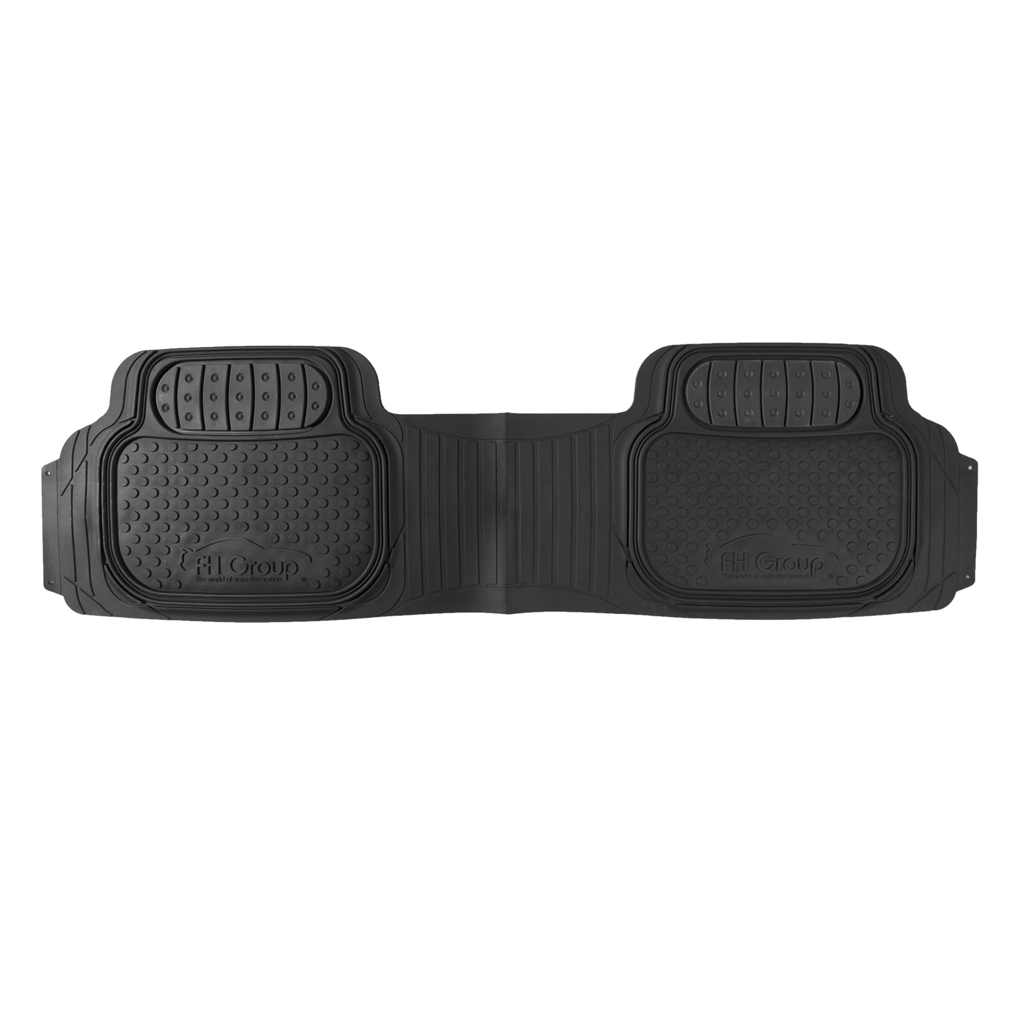 FH Group Climaproof Rubber Black Car Floor Mats, Universal Fit 3pc Full Set with Air Freshener