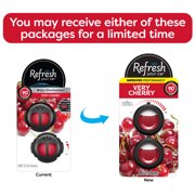 Refresh Your Car Mini Diffuser Car Air Fresheners, Very Cherry Scent, 2 Pack