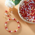 thumbnail image 2 of Naler 500Pcs 6mm Pearl Beads for Female DIY Jewelry Making Vase Fillers Table Scatter Wedding Birthday Party Home Decoration, 4 Colors (Red and White Theme),, 2 of 7