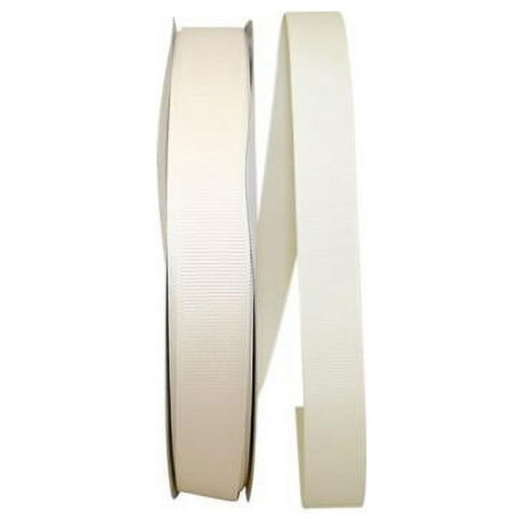 Reliant Ribbon - 5200-725-05C, Grosgrain Texture Ribbon, Cream, 7/8 Inch, 100 Yards