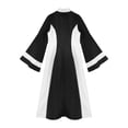 thumbnail image 6 of TSSOE Women's Clergy Robe Choir Robe Flared Sleeve Maxi Dress Loose Fit Elegant Dress Black M, 6 of 7