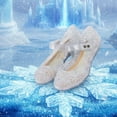 thumbnail image 5 of Jurebecia Princess Shoes for Girls Frozen Sparkly Blue Glitter Dress up Jelly Shoes Toddler & Little Kid Non-Slip Soft Sole Sizes 6 Toddler, 5 of 14
