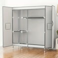thumbnail image 2 of A Wardrobe with Magnetic Double Doors, Featuring Thick Panels Held by Magnets, 19Mm Steel Pipes,  Load Capacity, Elevated Kickboards, in Mixed Colors, Suitable for Bedrooms And Rental Properties, 2 of 18
