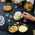 thumbnail image 6 of 6 pcs Gold Drink Coaster with Holder Non-Slip Metal Cup Mat Flat Round Drink Coasters for Wedding Drinks Coffee Table Glass Mug Hotel Bar Teacup Party Supplies, 6 of 7