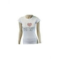thumbnail image 2 of Large I Love Ny White Womens Rhinestone T-Shirt Ladies Tee Heart, 2 of 2