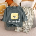 thumbnail image 2 of Winter Saving! Yievot Boys Pajamas 2 Piece Long Tops+Pants Set 100% Cotton Bear Print Sleepwear Loungewear Easter Toddler Girl Set Clothing 1-11 Years, 2 of 3