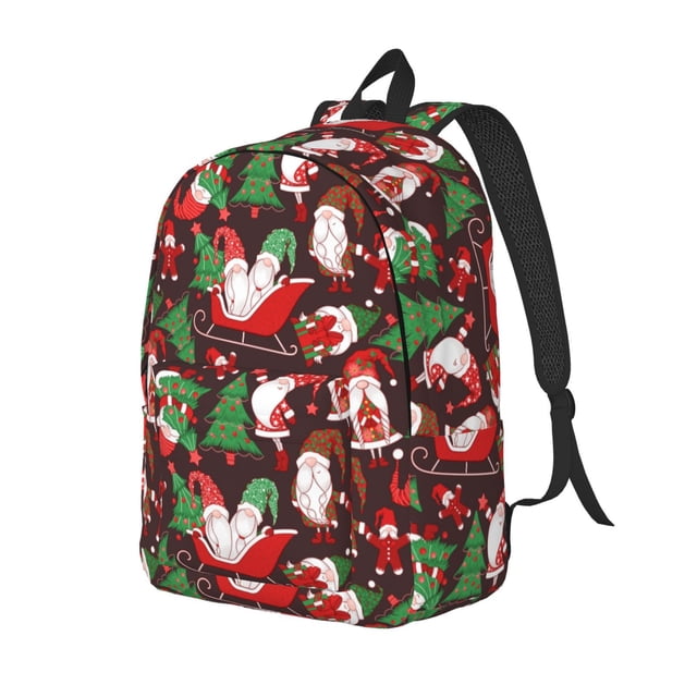 Vsdgher Merry Christmas1 Print Canvas Backpack Travel Rucksack Unisex Knapsack 15.7/17.7Inch Laptop Backpack for Work,College-Medium