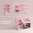 thumbnail image 4 of Organizador de maquillaje HBlife con soporte para brochas, plástico rosa, 4 of 6