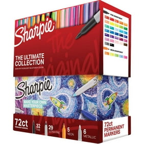Sharpie Permanent Markers Ultimate Collection, Fine and Ultra Fine Points, Assorted Colors, 72 Count