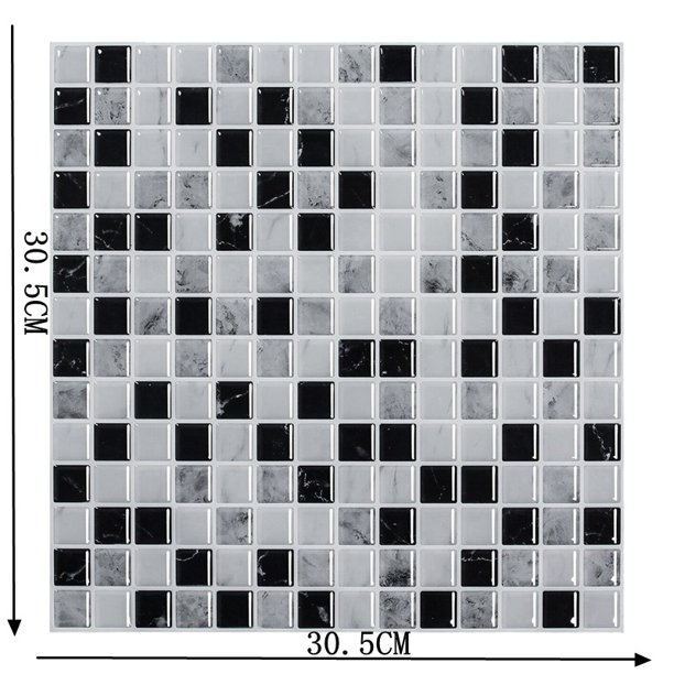 Azulejos de pared de mosaico 3D de calidad superior Juego de 6 hojas extraíbles