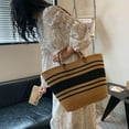 thumbnail image 3 of LinYooLi Straw Beach Bag, Straw Tote Bag for Women with Bamboo Handles Summer Vacation Woven Beach Bag Shoulder Handbag, 3 of 6