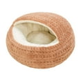 thumbnail image 2 of Winter Warm Cat Bed Thickened Pet Sleeping Nest Cozy Shelter Soft Material Semi-Enclosed Security Comfortable Resting Space Cold Weather Protection, 2 of 3