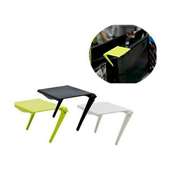 Soimiss Foldable Black Computer Monitor Shelf Creative Multifunction Storage Rack for Office