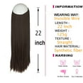 thumbnail image 6 of SHCKE Invisible Wire Hair Extensions 22 Inch Straight Hair Extensions Secure Fish Line Extensions Synthetic Hairpiece with Removable Secure Clips Dark Brown, 6 of 6