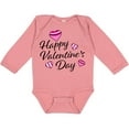 thumbnail image 3 of Inktastic Happy Valentine's Day with Colorful Hearts Girls Long Sleeve Baby Bodysuit, 3 of 5